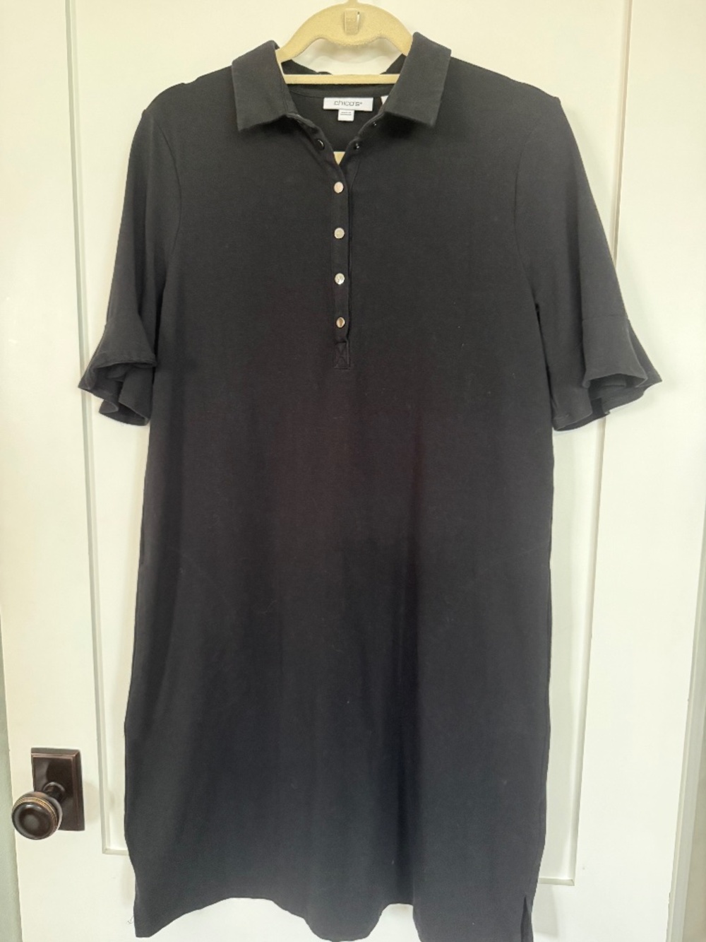 Chico's Zenergy Black Polo Dress Size 1